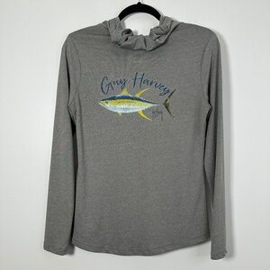 Guy Harvey Men's Small Performance Long Sleeve Hoodie Used Yellowfin Tuna